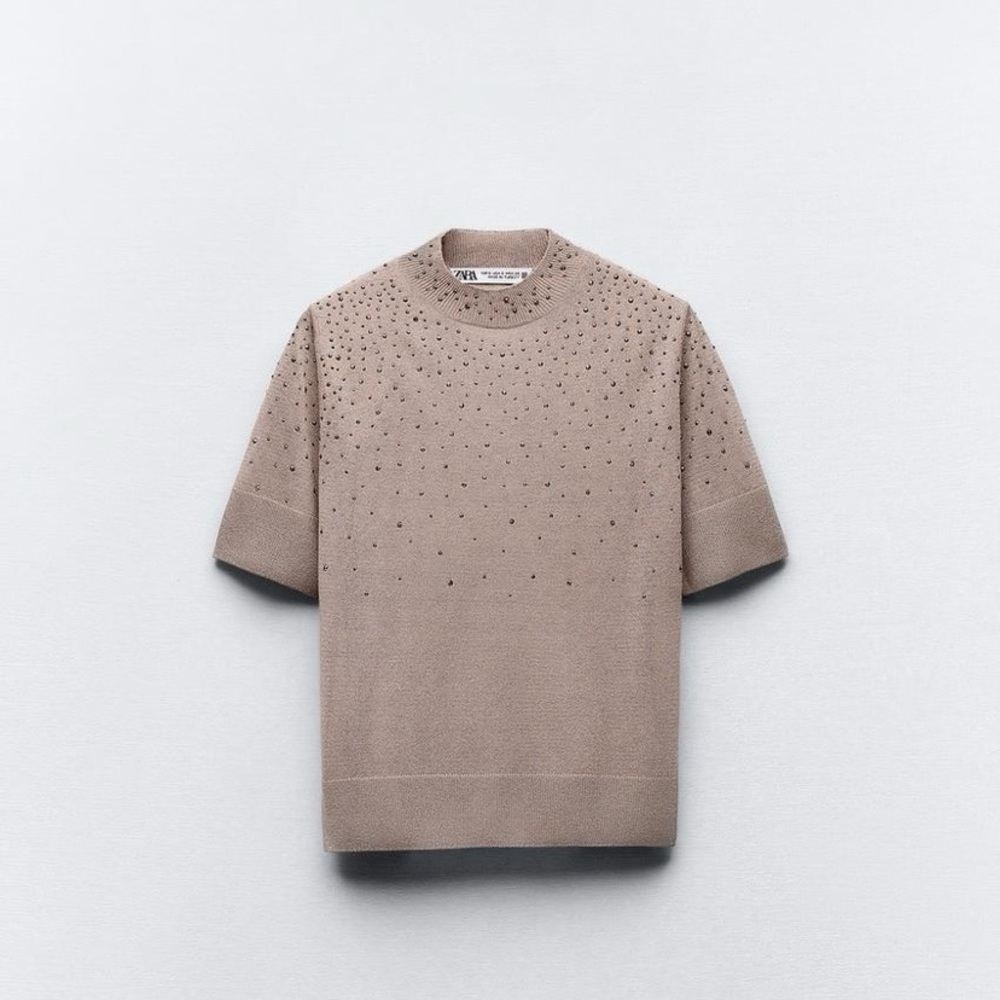 Zara shiny knit top ref: 6427/010. Final Sale